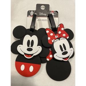 New Disney MICKEY & MINNIE MOUSE Set of 4 Luggage Travel Bag Suitcase Tags